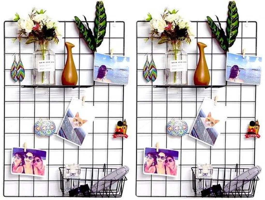 Kit de fixation murale noir 45x65 cm en plastique résistant - 2 pièces