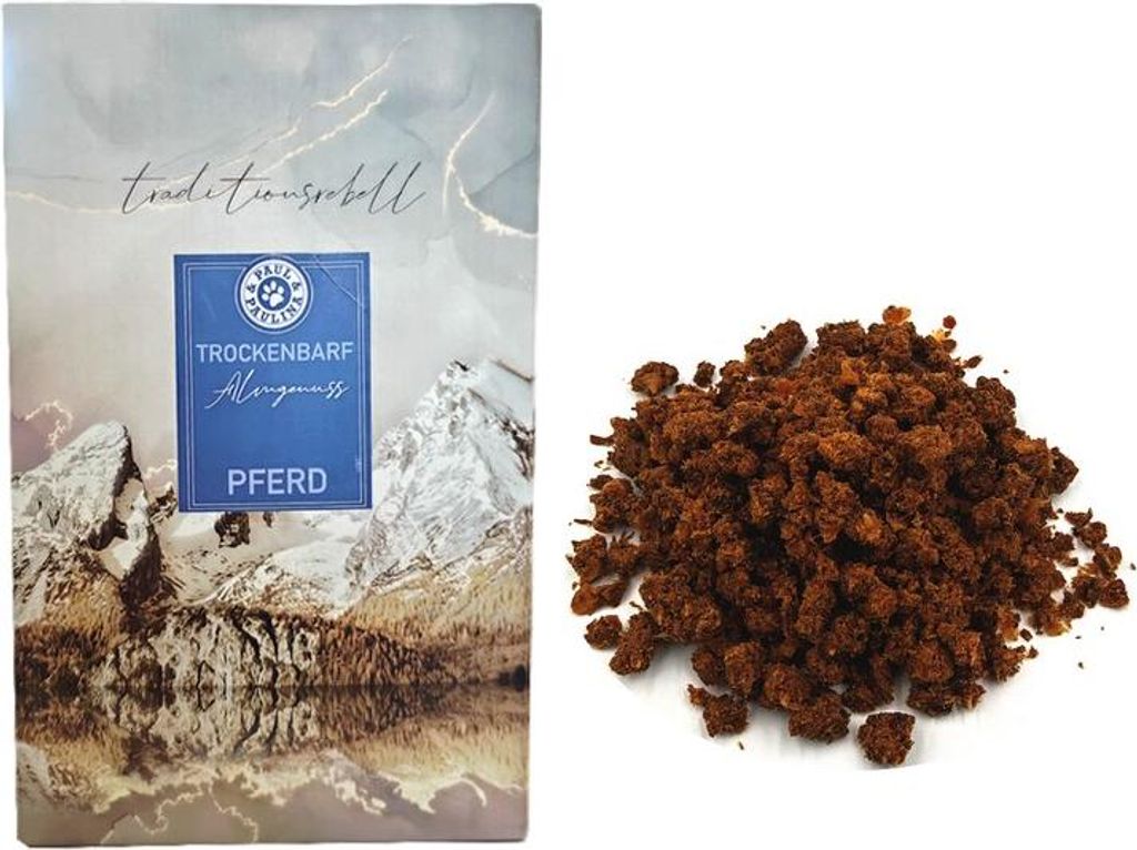 Paul & Paulina Trockenbarf Almgenuss pur 100% Pferd 2kg gewolft + getrocknet