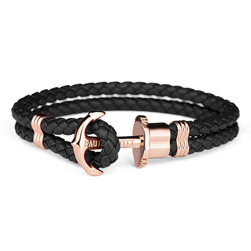 Paul Hewitt Armband PHREP Anker IP rosegold/ schwarz S PH-PH-L-R-B-S