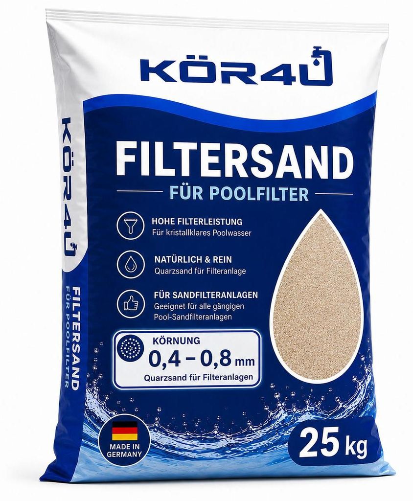 kör4u Quarzsand Filtersand für Filteranlagen 25kg Produktbild 