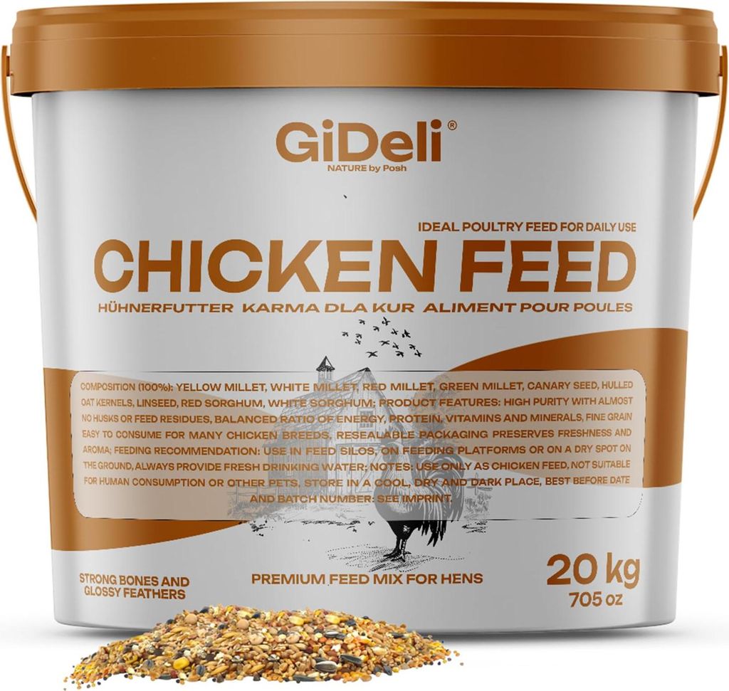 GiDeli krmivo pro slepice 20 kg v kbelíku – kompletní Obrázek produktu 