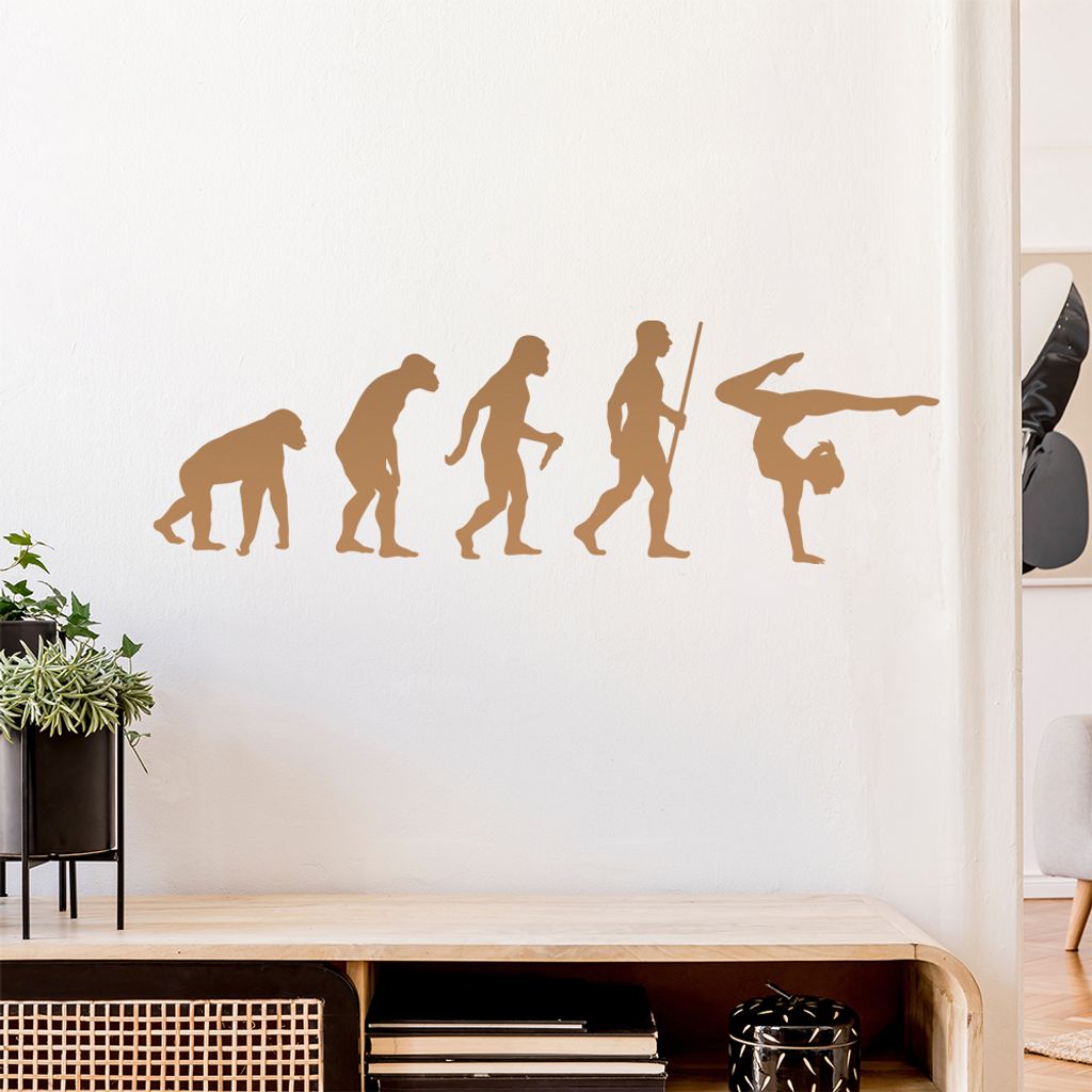 Gymnastics Yoga Evolution Wandtattoo Wandaufkleber Wall Sticker - Dekoration, Küche, Wohnzimmer, Schlafzimmer, Badezimmer