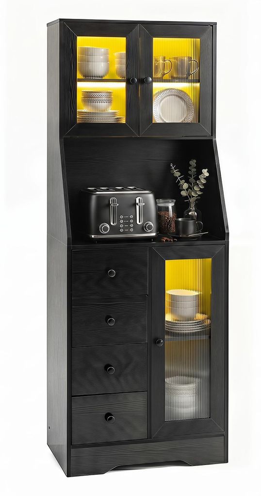 COSTWAY 163cm Küchenschrank mit Arbeitsplatte & Produktbild 