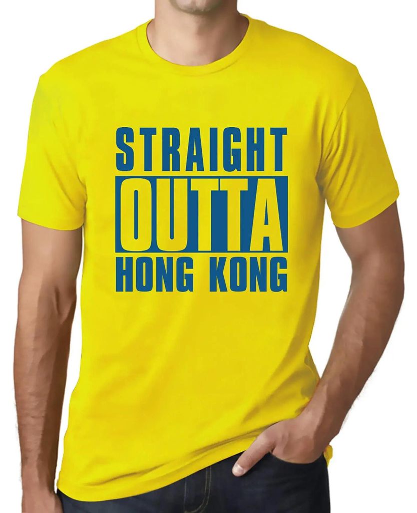 Herren Grafik T-Shirt Direkt aus Hongkong – Straight Outta Hong Kong – Öko-Verantwortlich Vintage Jahrgang Kurzarm Lustige Druck Geburtstag Ge...