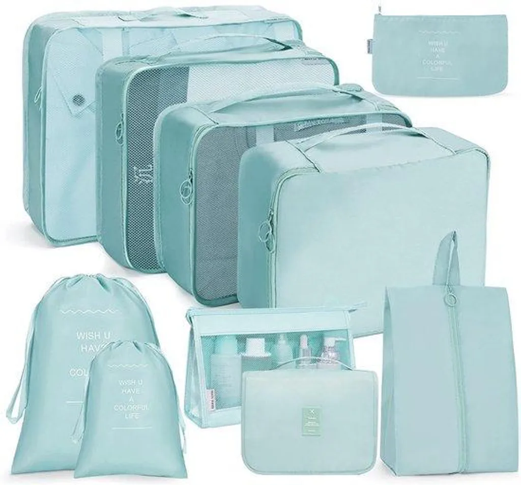 Set d'organisateurs de valise 10 pièces, sacs de rangement étanches