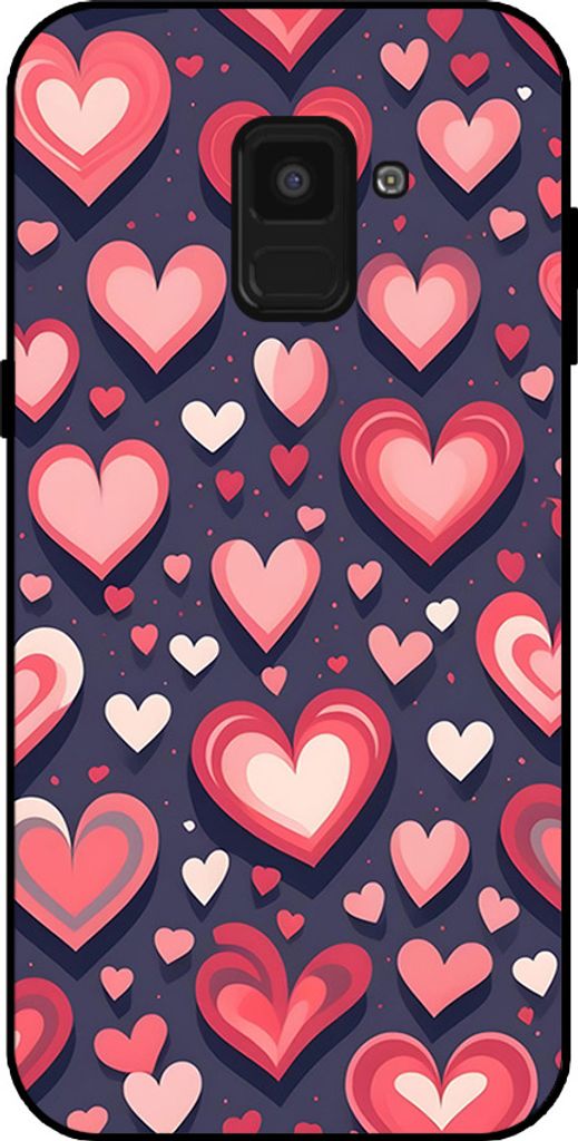 Smartphonica Telefon Fall geeignet für Samsung Galaxy A8 2018 mit Herzen Impressum - TPU Backcover Fall mit Herz-Design