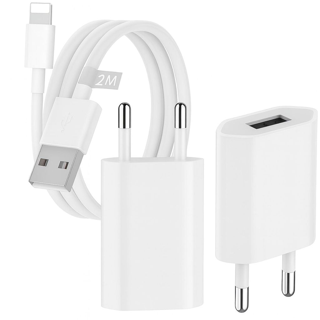 2M Ladekabel + Netzadapter passt für iPhone 5 6 7 8 11 12 13 Mini X Xs Xr Xs Max iPad Plus