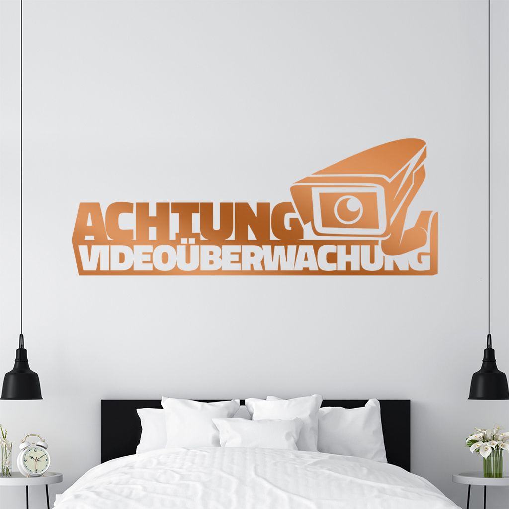 KIWISTAR Achtung Videoüberwachung! - Kamera NSA Wandtattoo in 6 Größen - Wandaufkleber Wall Sticker - Dekoration, Küche, Wohnzimmer, Schlafzimm...