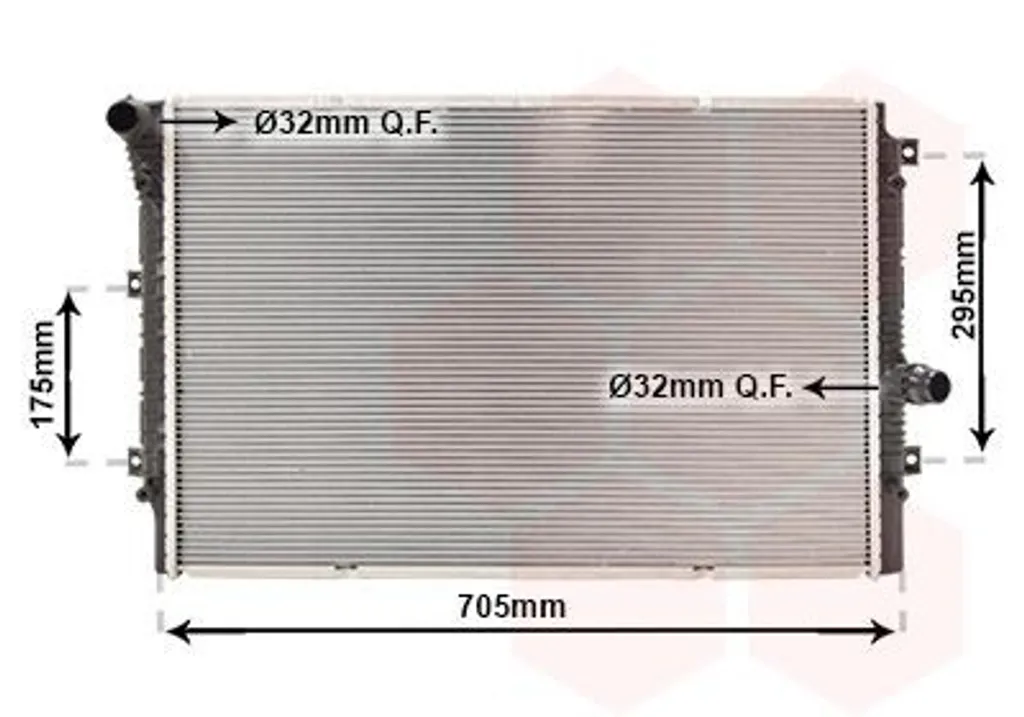 Radiateur de moteur VW Jetta 162 et Beetle 5C7 - Aluminium Van Wezel