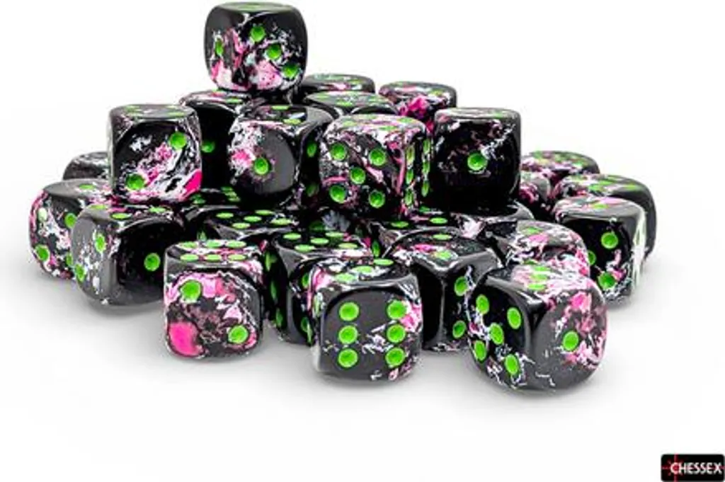 Ne manquez plus de dés : 36 dés Chessex Vert Paintball D6 12 mm
