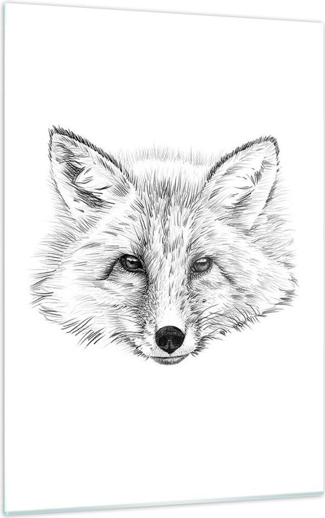 Bilder auf glas - Einteilig - Wolf Kinder Skizze illustriert - 50x70cm - Glasbilder - Wandbilder - Bilder - Wanddekoration aus Glas - Glas Bilder -...