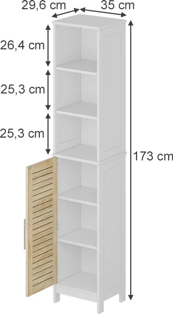 Rangement salle de bain compact Vicco Looma 173cm contre le désordre