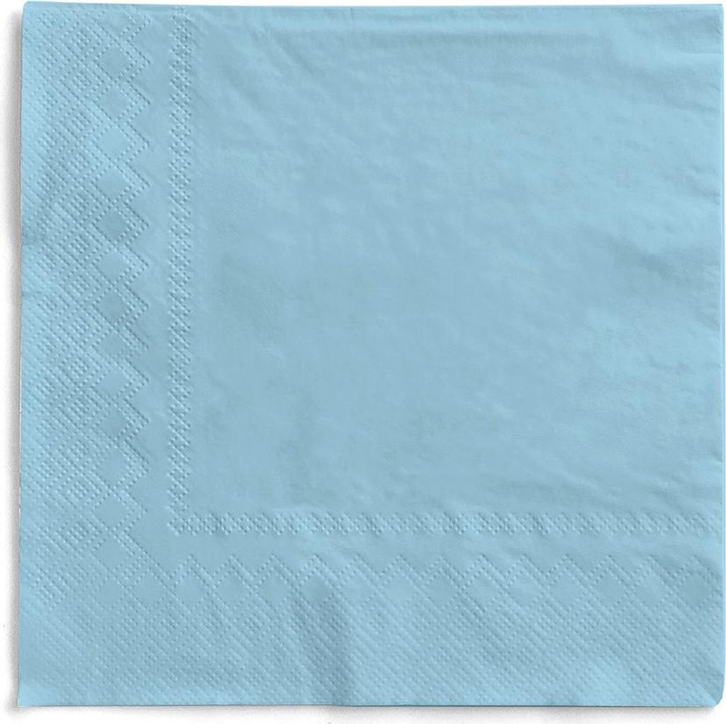 MANK Serviette in Hellblau aus Tissue 3-lagig, 33 x 33 cm, Produktbild 