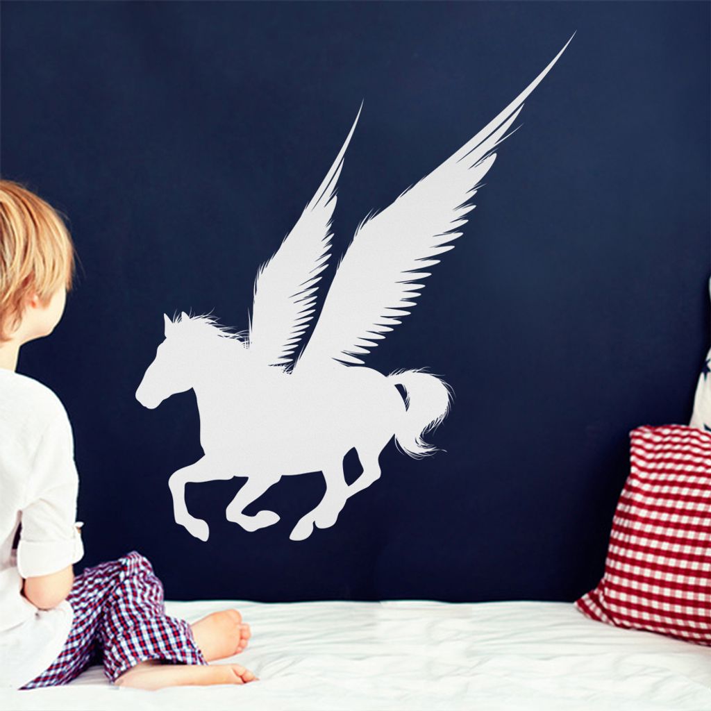 KIWISTAR Pegasos Pegasus Mythologie Griechenland Wandtattoo in 6 Größen - Wandaufkleber Wall Sticker - Dekoration, Küche, Wohnzimmer, Schlafzimm...