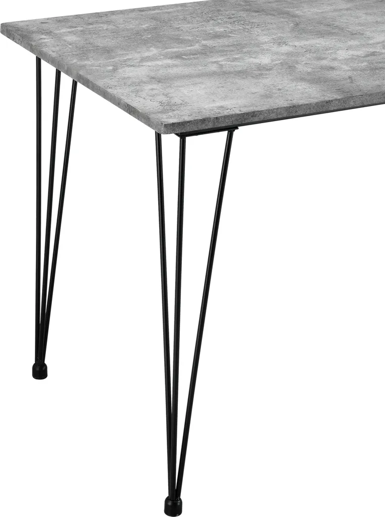 Table à manger stable et compacte 120x70 aspect béton facile à monter
