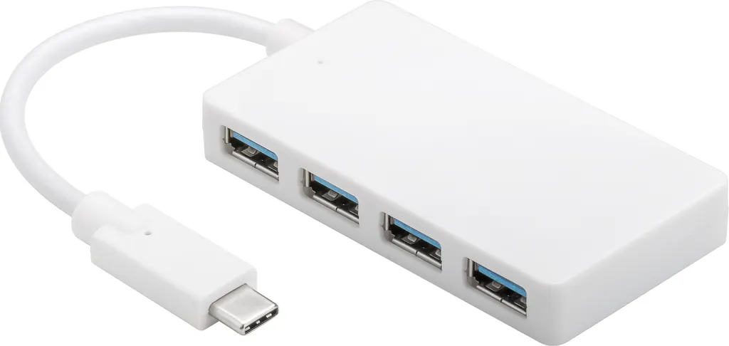 Hub USB 3.1 Gen 1 ultra rapide 5 Gbps - Microconnect USB-C Blanc