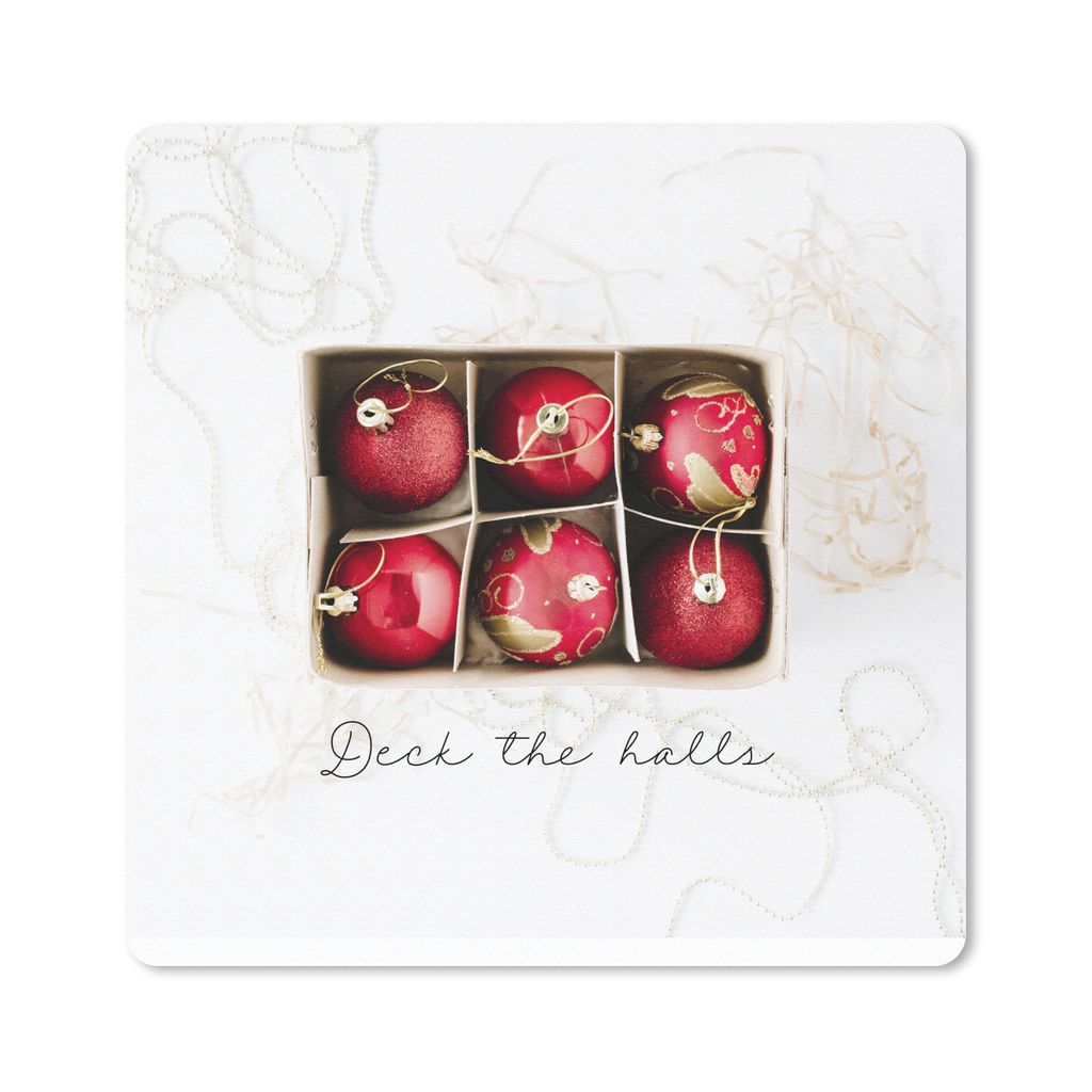MuchoWow Mauspad Mousepad Weihnachten - Rot - Gold 30x30 cm - Mousepads - Maus Mat - Pad - Mausunterlage - Gaming