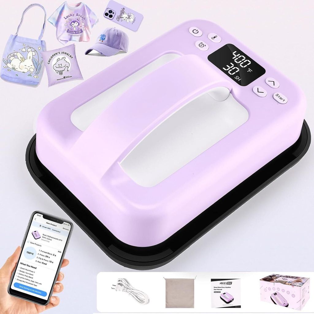 Przenośna prasa termiczna z Bluetooth, 21x16 cm, ekran LCD Zdjęcie produktu 