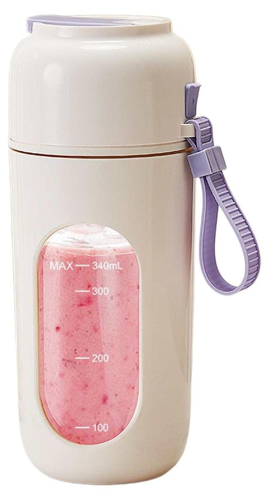 Zimilo Tragbarer Smoothie Mixer Becher, Kabellos USB Wiederaufladbar, 350ml Mini Mixer, 12 Klingen, 40s Schnellmix, Automatische Reinigung, Lila
