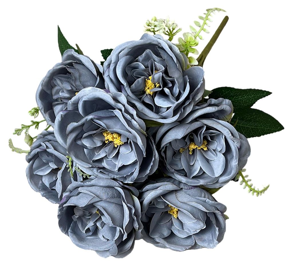 Künstlicher Rosenstrauß mit 7 Köpfen, realistische Kunstblumen, Tischdekoration für Zuhause, Büro, Hochzeit, Party, drinnen und draußen