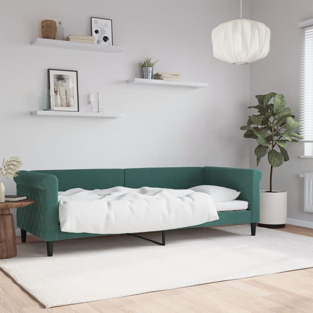 "2026 Promotion" Tagesbett Dunkelgrün 80x200 cm - Samt - Polsterbett CC21519
