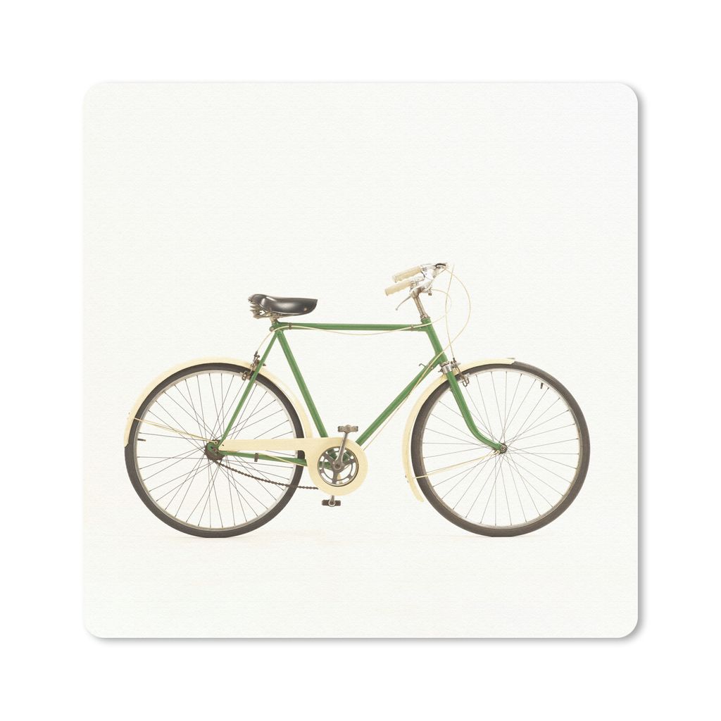 MuchoWow Mauspad Mousepad Fahrrad - Grün - Weiß 30x30 cm - Mousepads - Maus Mat - Pad - Mausunterlage - Gaming