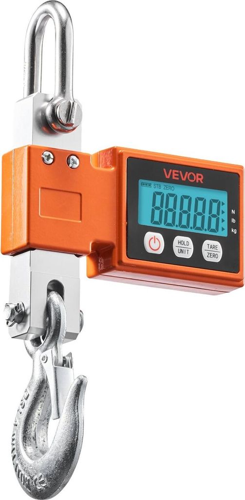 Digitale Kranwaage, maximale Kapazität 1100 lbs/500 kg, hochbelastbare industrielle Hängewaage mit Aluminiumgussgehäuse und LCD-Display, 100-g-T...