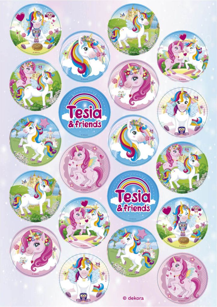 Fondantpapier vorgestempelt für Cupcake-Einhorn Produktbild 