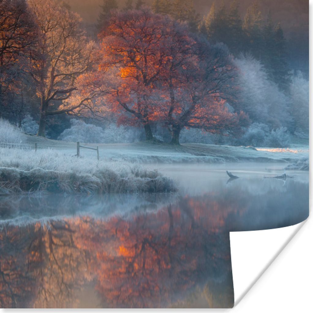 MuchoWow Poster Winterlandschaft im Vereinigten Königreich 50x50 cm - Wohnzimmerdekoration