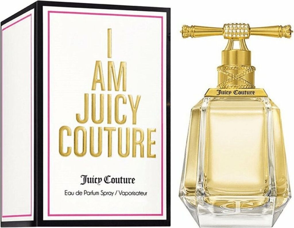 A perfume box and bottle are displayed side-by-side against a white background.