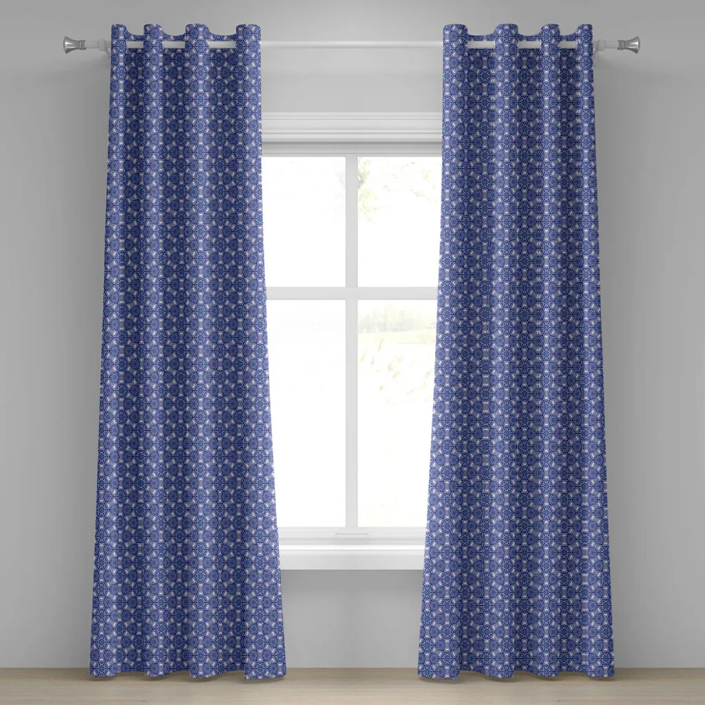 Coppia Tende ABAKUHAUS Blu 280x245 | Facile Lavaggio Mosaico Turco