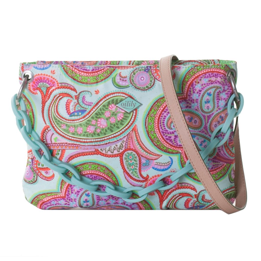 Oilily Summer Paisley M Flat Shoulder Bag Aqua