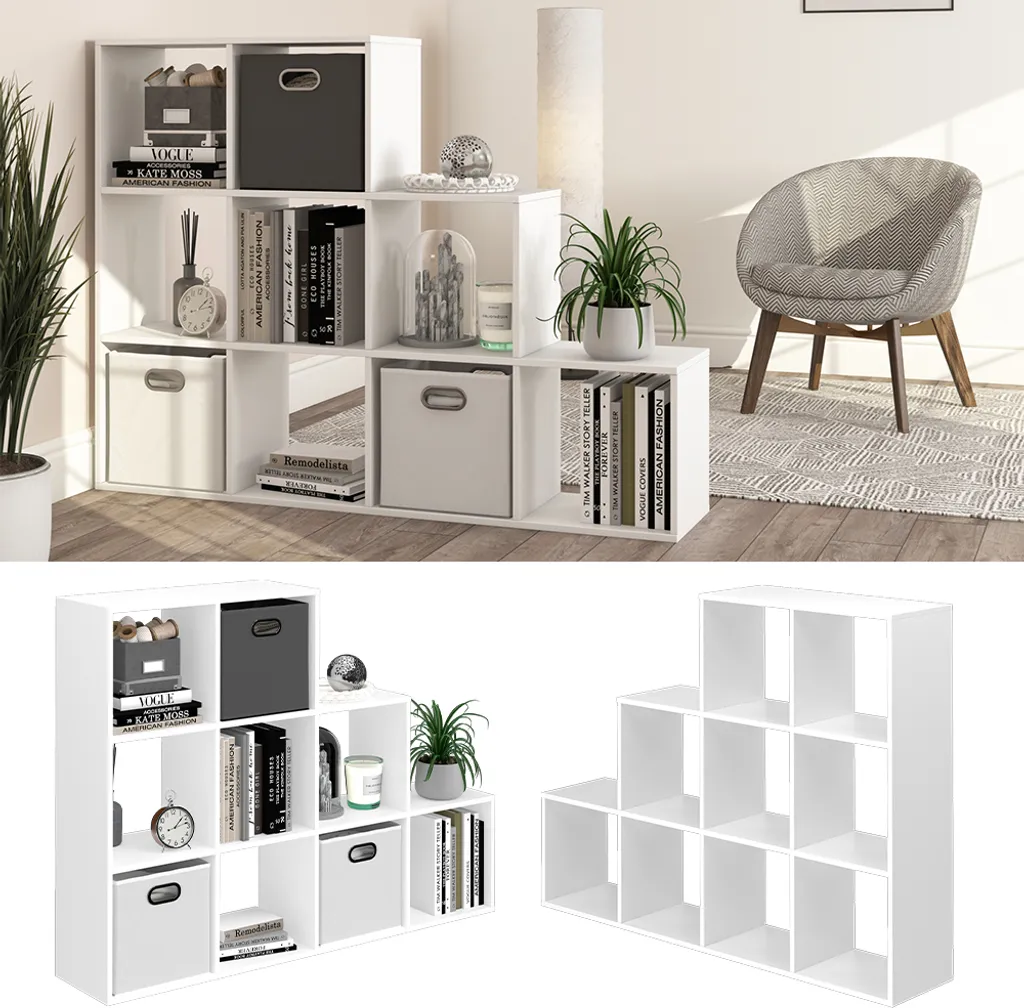 Étagère Modulaire Vicco Blanche 142 cm à Compartiments Robustes 35993