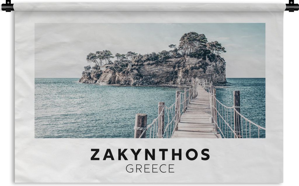 MuchoWow Wandteppich Wandbehang Zakynthos - Griechenland - Meer 150x100 cm Tapisserie Dekoration Wandtuch - Waschbar - Tapisserien - Wand-Decke