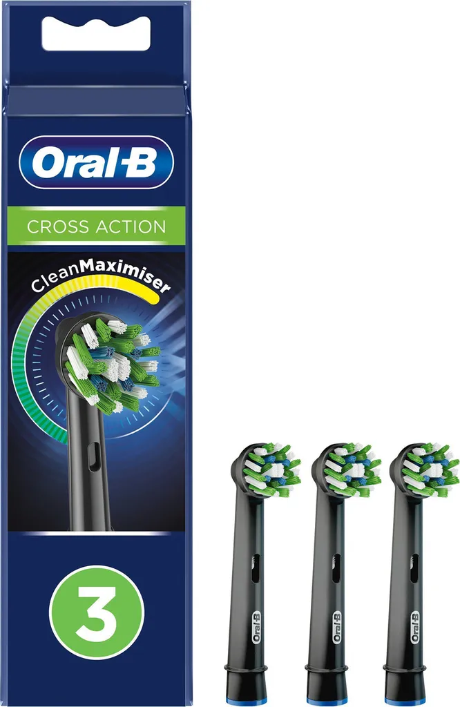 Tête de brosse Cross Action Noir 3pcs compatibles brosse à dents Oral-B