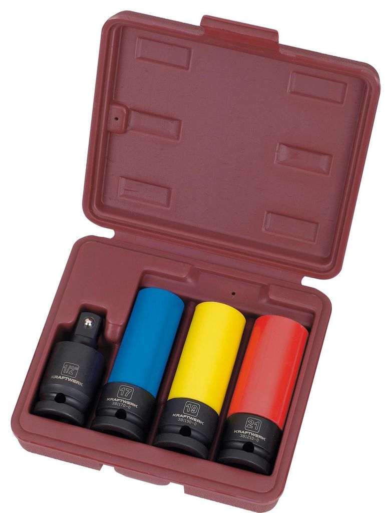 Kraftwerk Alufelgen-Gelenk-Schlagnuss-Satz 1/2" 4-teilig
