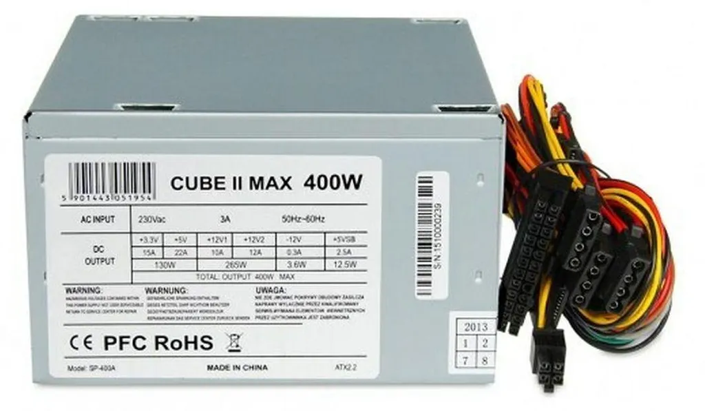 Alimentation 400W pour PC de Bureau iBox CUBE II Argent Format ATX
