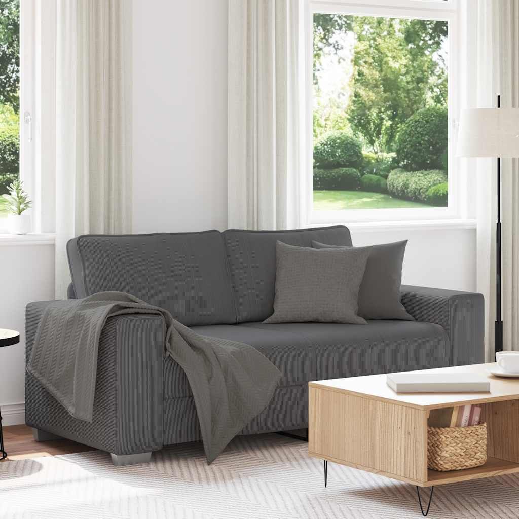 ZMH Zweisitzer-Sofa Dunkelgrau 140 cm Cordstoff