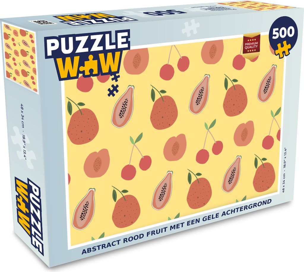 MuchoWow Puzzle 500 Teile Obst - Rot - Gelb - Muster - 500 Teile - Kinder - Selberbauen - Puzzlespiele