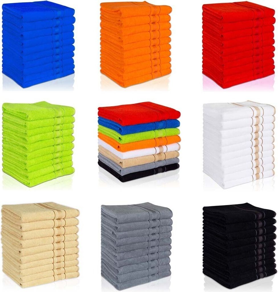 Handtuch-Set, ausbleichsicherWaschhandschuh, Gästetuch, Handtuch, Duschtuch, Badetuch, Saunatuch aus Frottee, Größe:1 Stück Badetuch 100x150cm,...