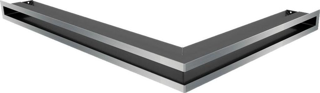 Eck-Lüftungsgitter LUFT links 76,6x54,7x6 Edelstahl
