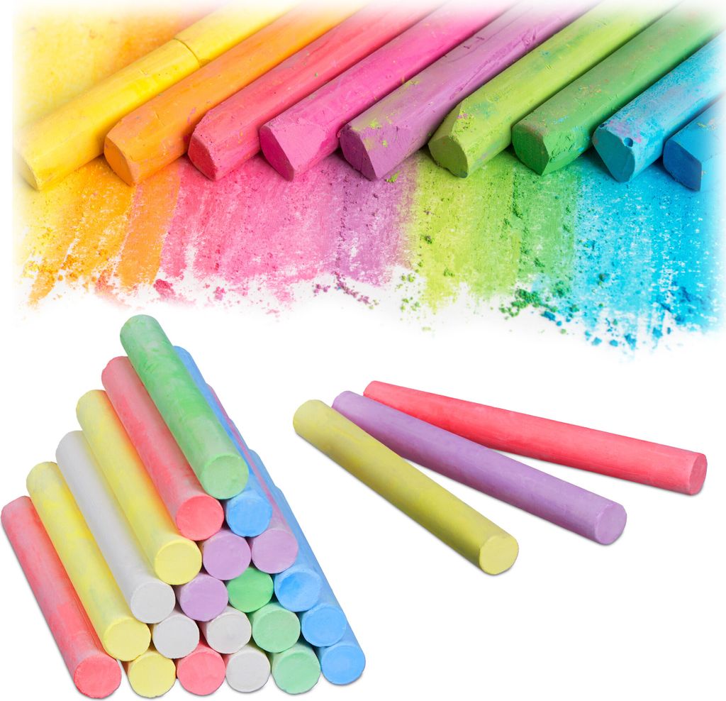 relaxdays Kreide 24er Pack bunt