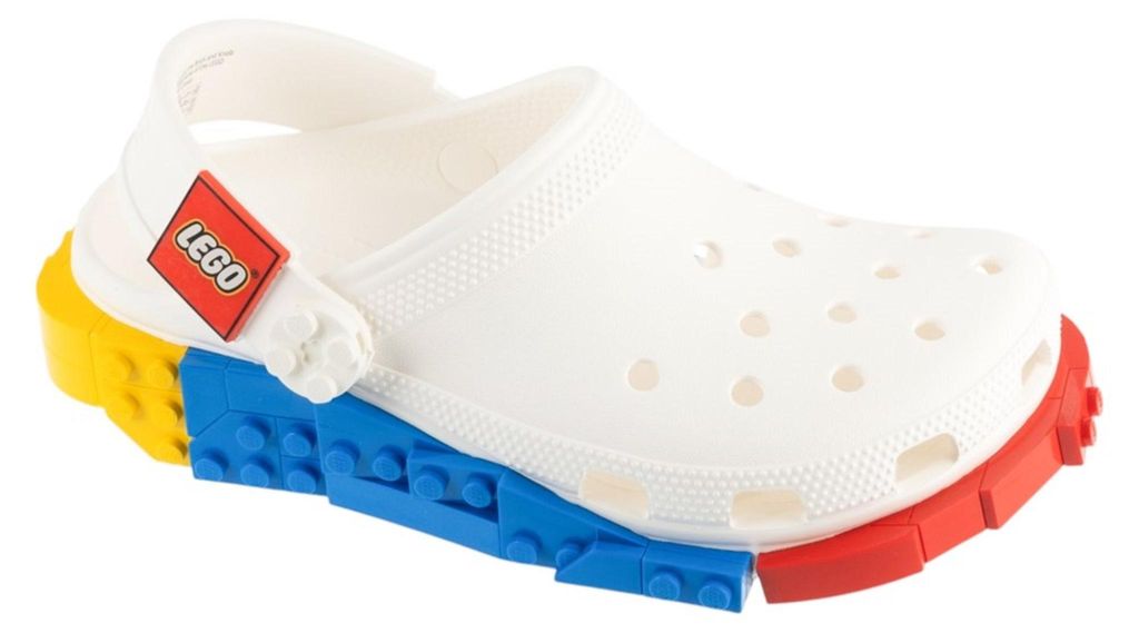 Crocs Holzschuhe mit Lego-Motiv für Damen, Herren und Kinder, Blau, Rot, Weiß