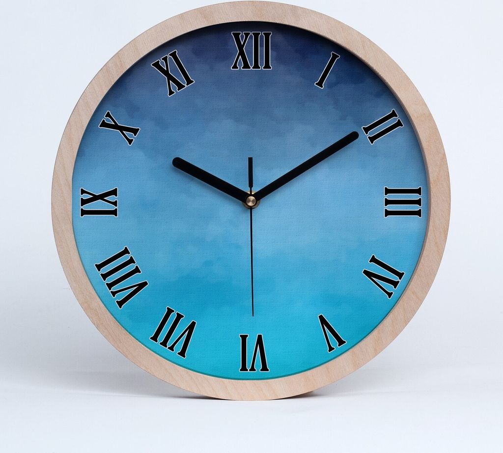 Holzuhr 30fi cm wanduhr - schwarze Spitzen - Rauch