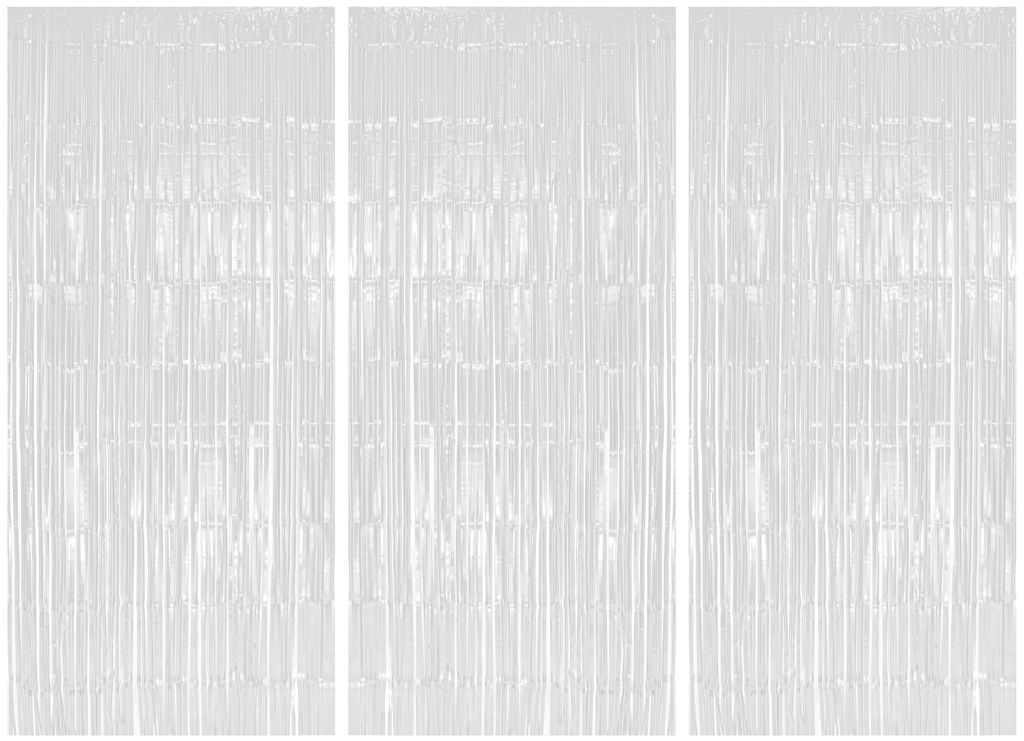 3x Lametta Vorhang - weiß - 91x244 cm Produktbild 
