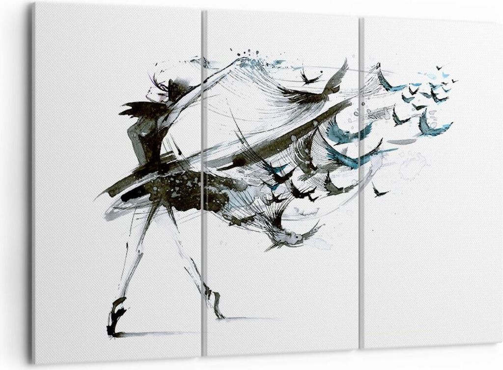 Bild auf Leinwand - Leinwandbild - Tanz eine Frau Ballett Aktivität - 105x70cm - Wand Bild - Wanddeko - Leinwanddruck - Bilder - Kunstdruck - Lein...