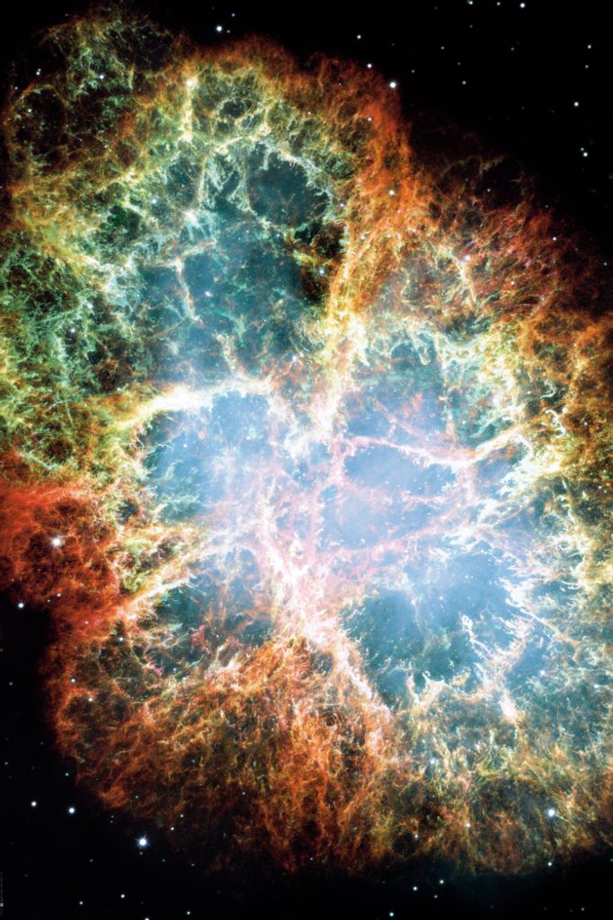 Der Weltraum Kunstdruck Bild - Krebsnebel, Nach Der Supernova (120 x 180 cm)