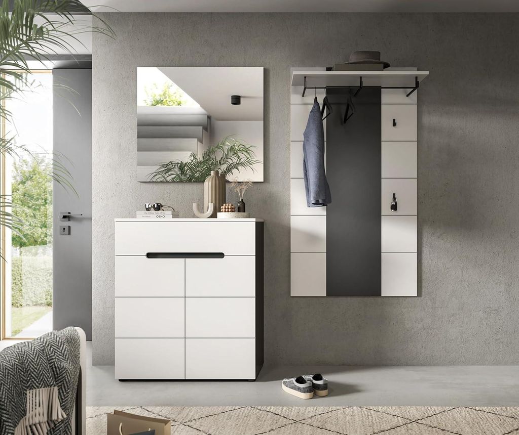 Canu Garderobenmöbel Set C36 weiß, grau.