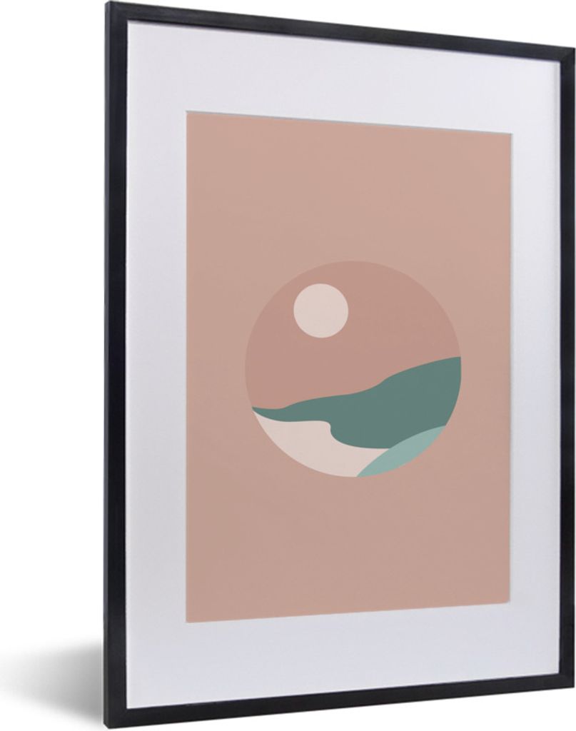 MuchoWow Gerahmtes Poster Sommer - Sonne - Strand - Rosa 30x40 cm - Poster mit Schwarzem Bilderrahmen Wandposter Rahmen Foto Bilder - Wandposter ...