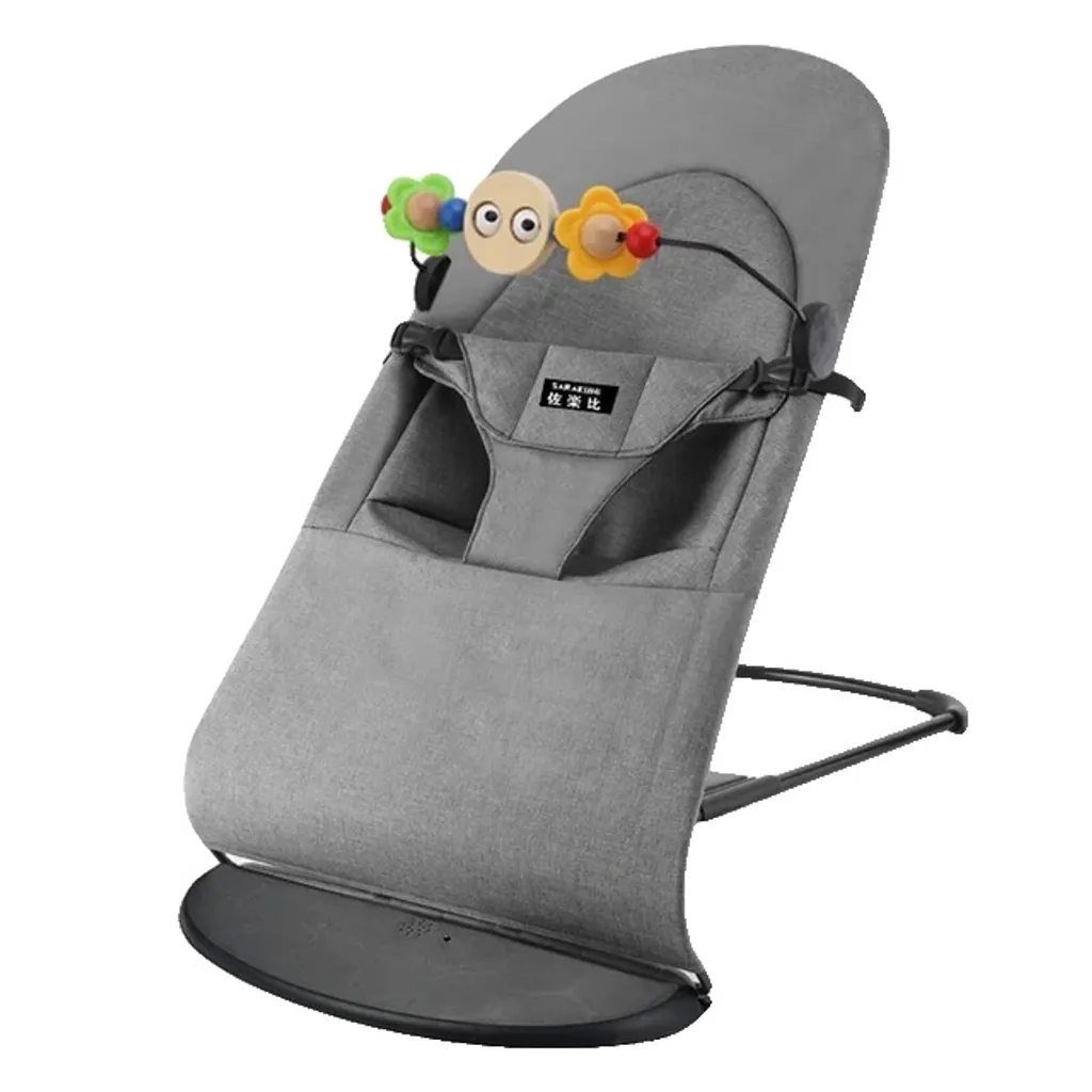 Transat balancelle bébé ergonomique gris, fauteuil pour nouveau-né